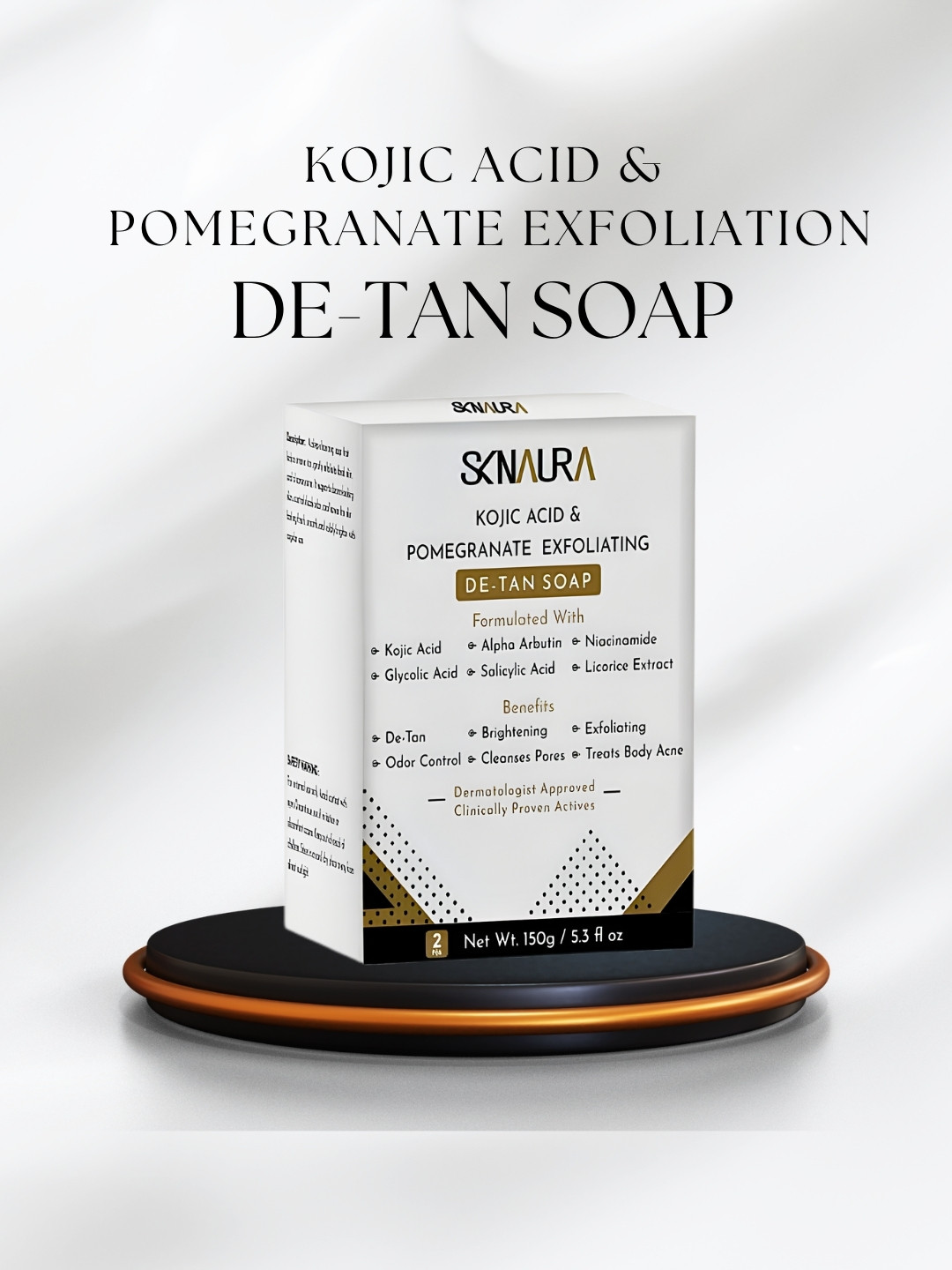 Kojic Acid & Pomegranate Exfoliating De-Tan Soap- Pack of 2